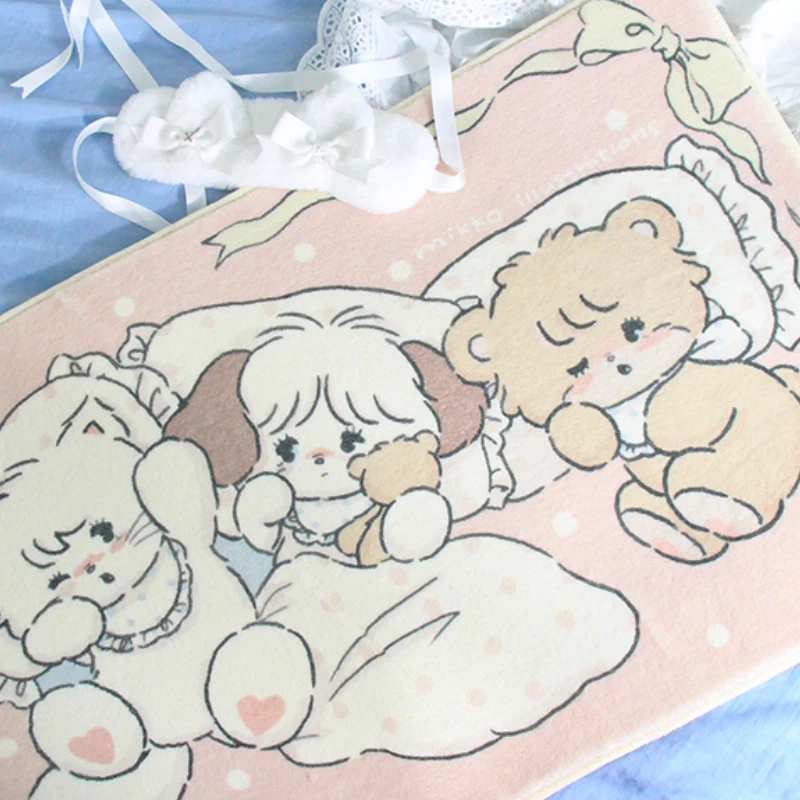 Cartoon Cute Girl Bedroom Bedside Carpet Animal Pattern Living Room Sofa Long Rug Kawaii Children's Floor Mat Plush Soft Mats IG 4