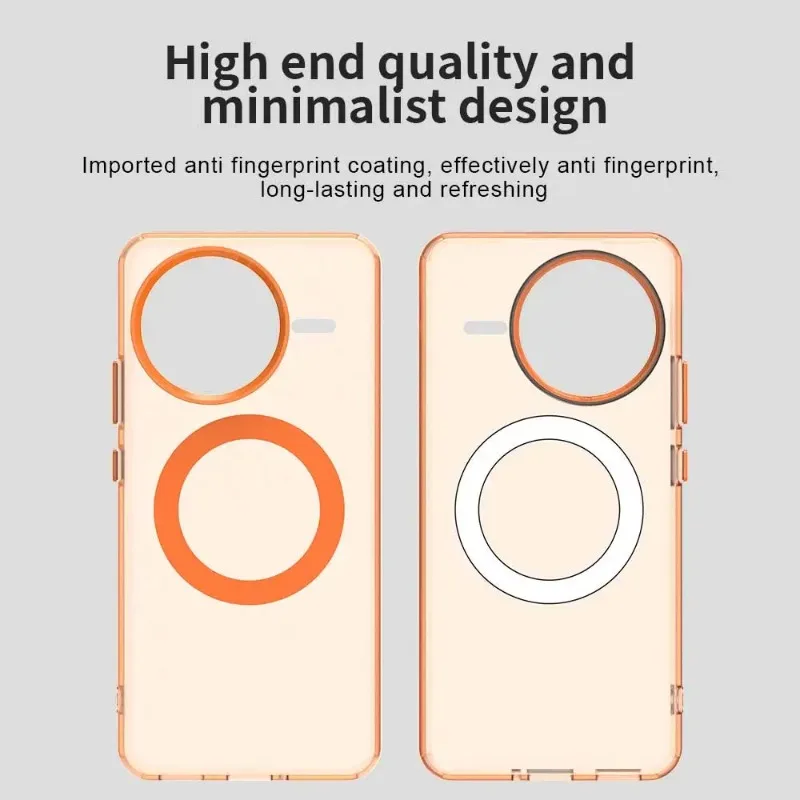 Enhanced Magnetic Wireless Charging Translucent PC Phone Cover with Candy Bumper