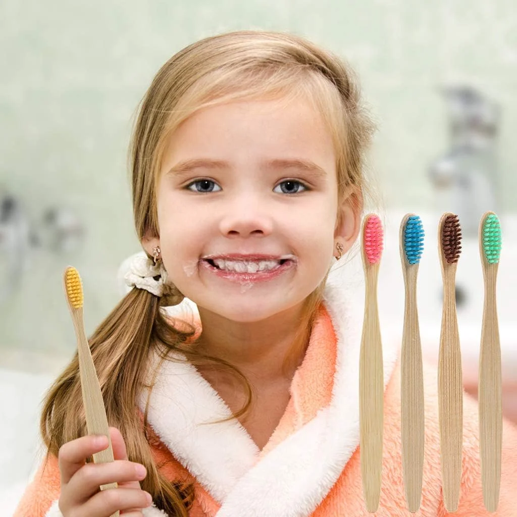 50/100Pcs Bamboo Children's Soft Bristled Toothbrush is Naturally Biodegradable And Reduces Plastic Waste,Making It Very Suitabl