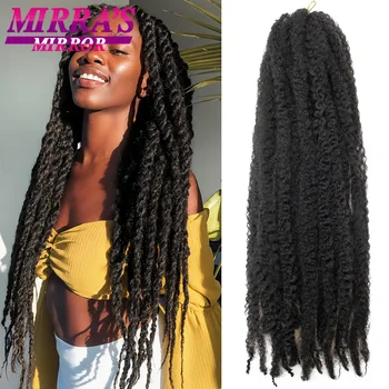Marley Twist Braiding Hair 18/24 Inch Marley Twist Hair Afro Kinky Curly Faux Locs Crochet Hair Synthetic Marley Hair Extension 1