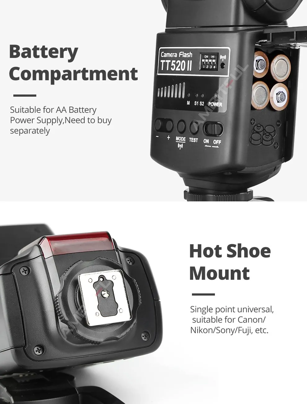 Godox TT520 II Flash TT520II with Build-in 433MHz Wireless Signal + Transmitter