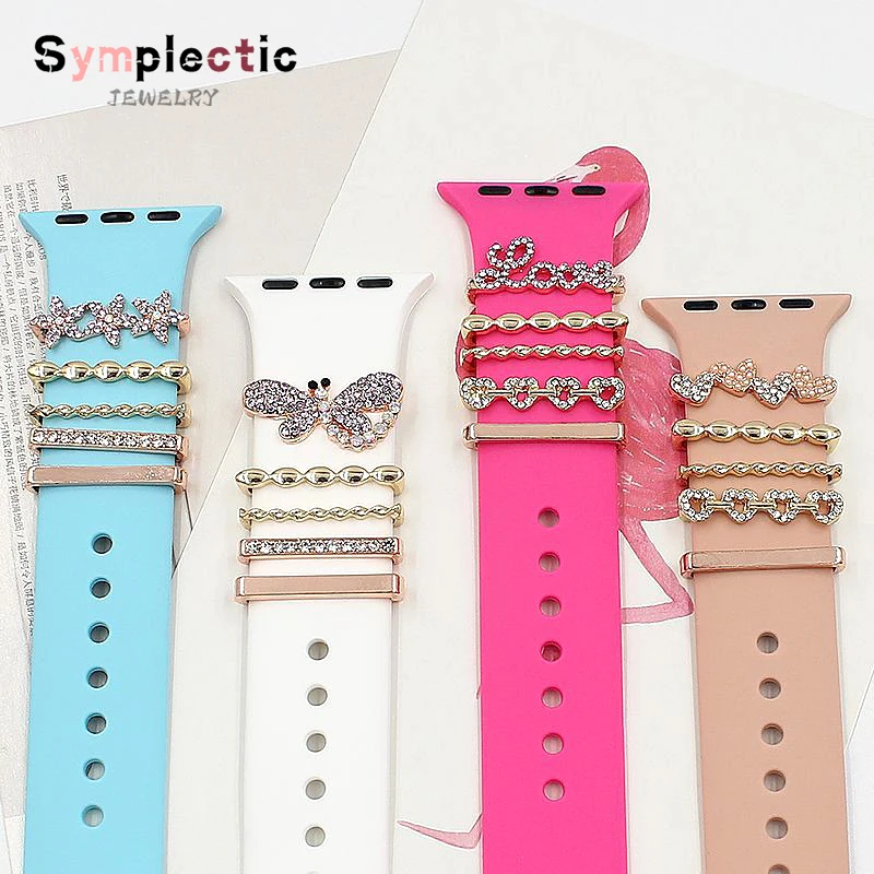 

Silicone Watch Band Charms Metal Decorative Nails Jewelry for iwatch Smart Watchband Accessories Customized DIY Creative Ring
