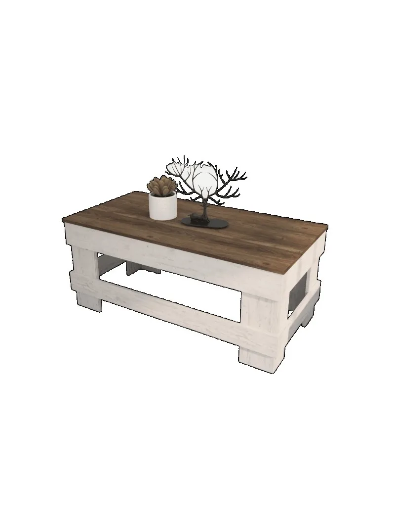

Woven Paths Rustic Wood Rectangular Coffee Table