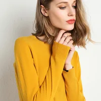 Women Slim O-Neck Pullover Cashmere Wool Blending Sweater Autumn And Winter Long-Sleeved Knit Bottoming Shirt Large Size 2024 - Image 5