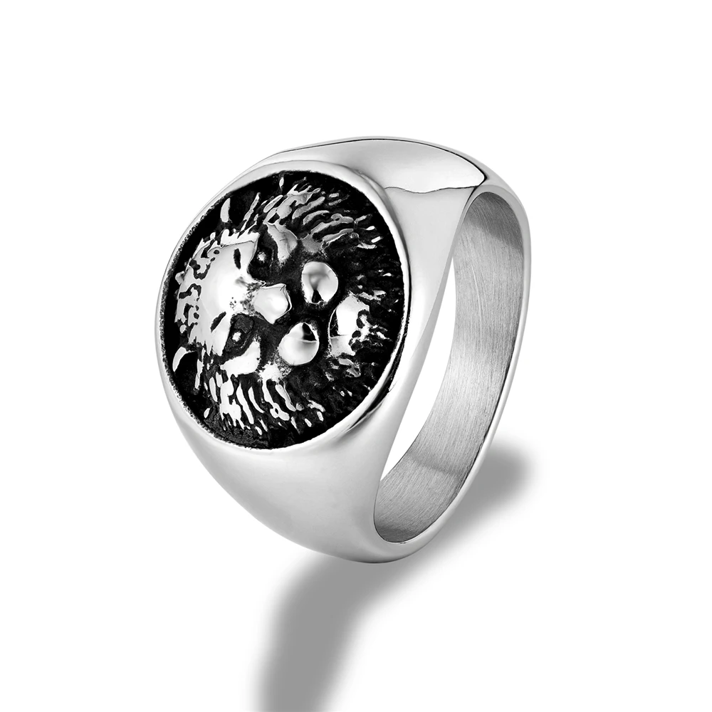 Anillo De Cabeza De León De Hielo Para Hombres , Anillo De León 