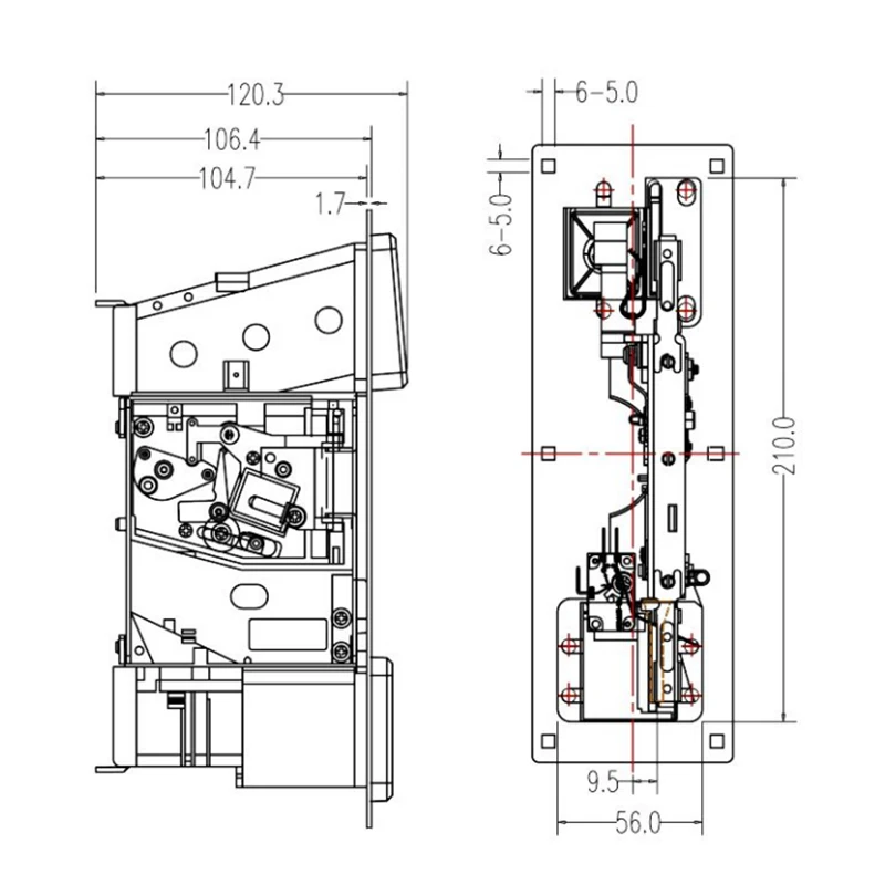 Vertical Small Iron Coin Door Door Swing Machine Coin Acceptor Entertainment Operated Arcade Iron Black Cash Box Gate DIY Parts
