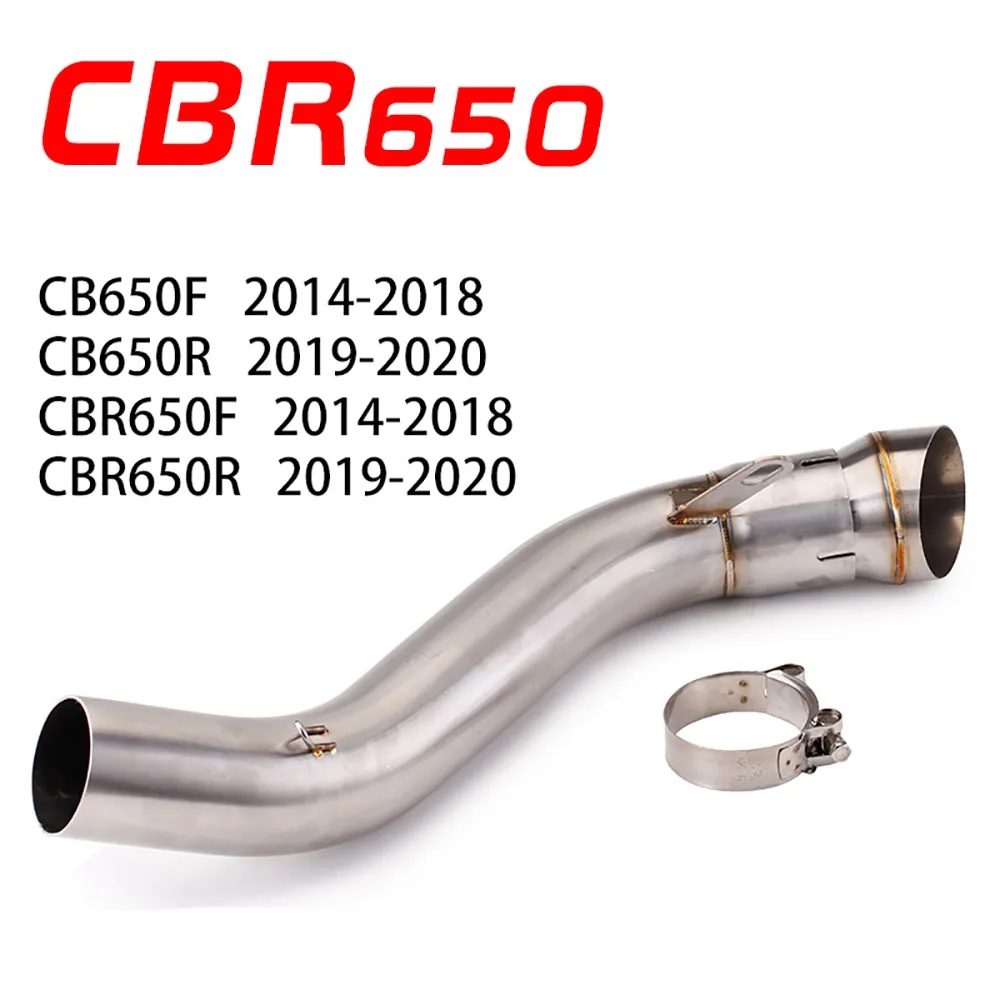 

For HONDA CB650F CBR650F 2014-2018 CB650R CBR650 2019-2022 Motorcycle Exhaust Modified 60mm interface Middle Link Pipe Slip On