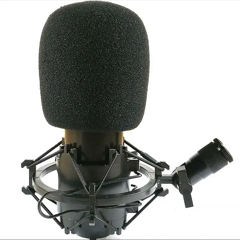 2 Pcs Studio Microphone Mic Foam Protective Cover Black 75x60mm