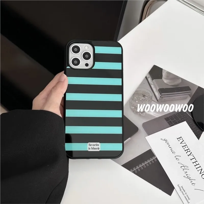 รูปสินค้า เคส iPhone ลายเส้นสีสันสดใส ป้องกันตกกระแทก สไตล์เกาหลี