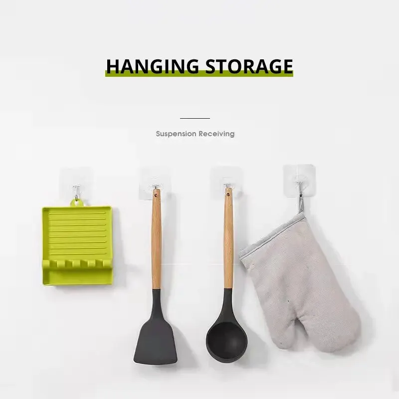 Kitchen Utensil Holder 1PC Kitchen Spatula Rack Pot Lid Rack Shelves Countertop Shovel Spoon Shelf Soup Spoon Pad Chopsticks Holder