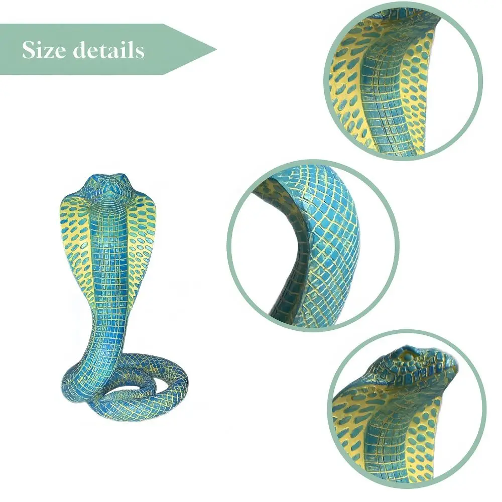Gift Lifelike 3D Cobra Model Snake Ornament Simulated Cobra Figure Home Decor Resin Animal Simulation Model Desktop Ornament