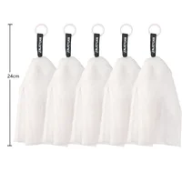 5pc Portable Hangable Handmade Soap Saver Bag Bath Shower Travel Foaming Mesh Net Cleaning Delicate Foam Net Back Scrubbers 1
