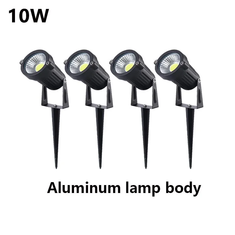 4-10PC 10W Outdoor Waterprof IP65 LED Landscape Garden Lawn Lamp 220V110V12V24V Spike Bulb Garden Path COB Spotlights Warm White