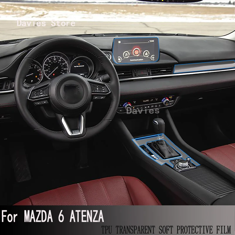 

For MAZDA 6 ATENZA (2017-2019) Car Interior Center Console Transparent TPU Protective Anti-scratch Repair Film Accessories