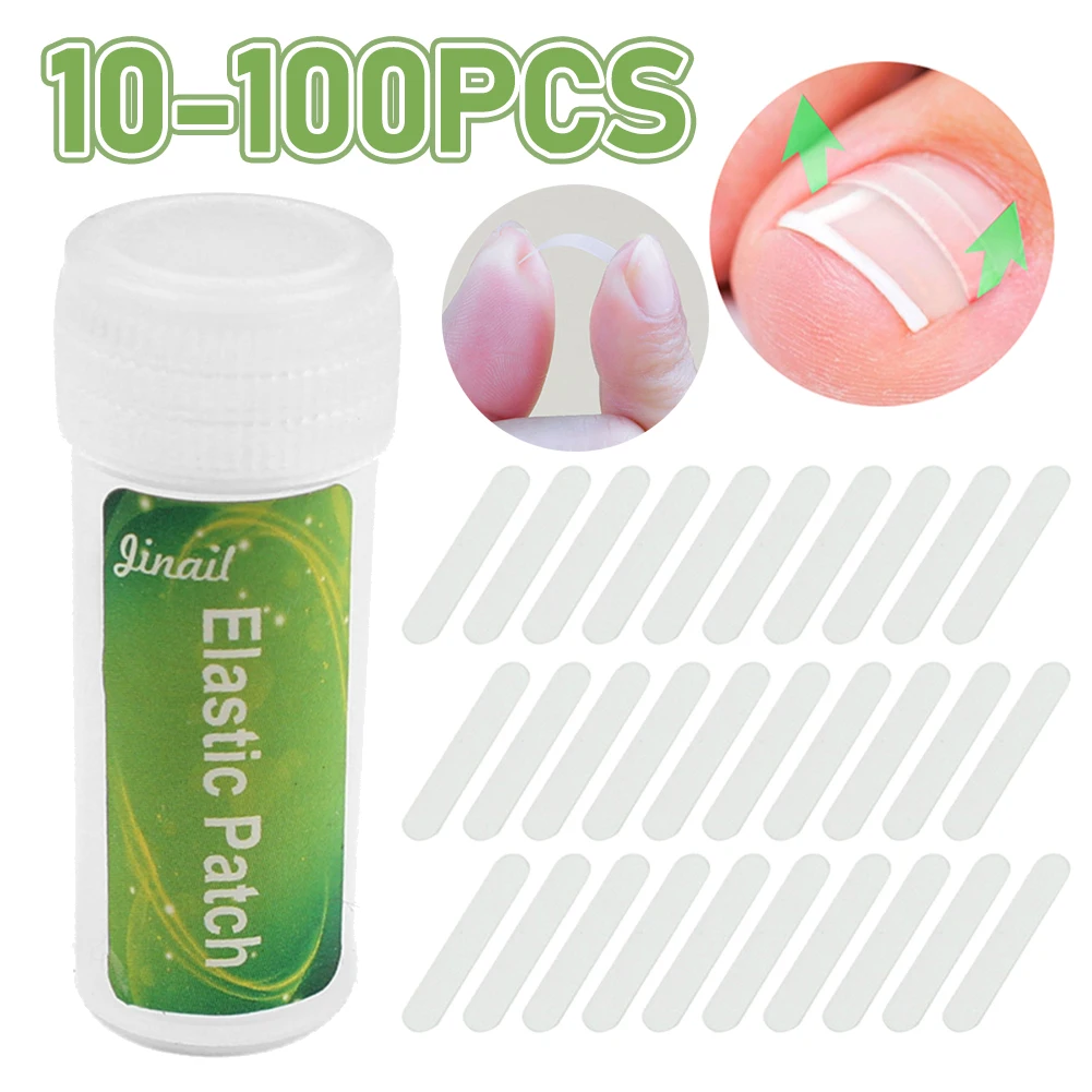 Ingrown Toenail Correction Tool Ingrown Toe Nail Treatment Elastic Patch Sticker Straightening Clip Corrector 10-100PCS/Bottle ingrown toenail corrector