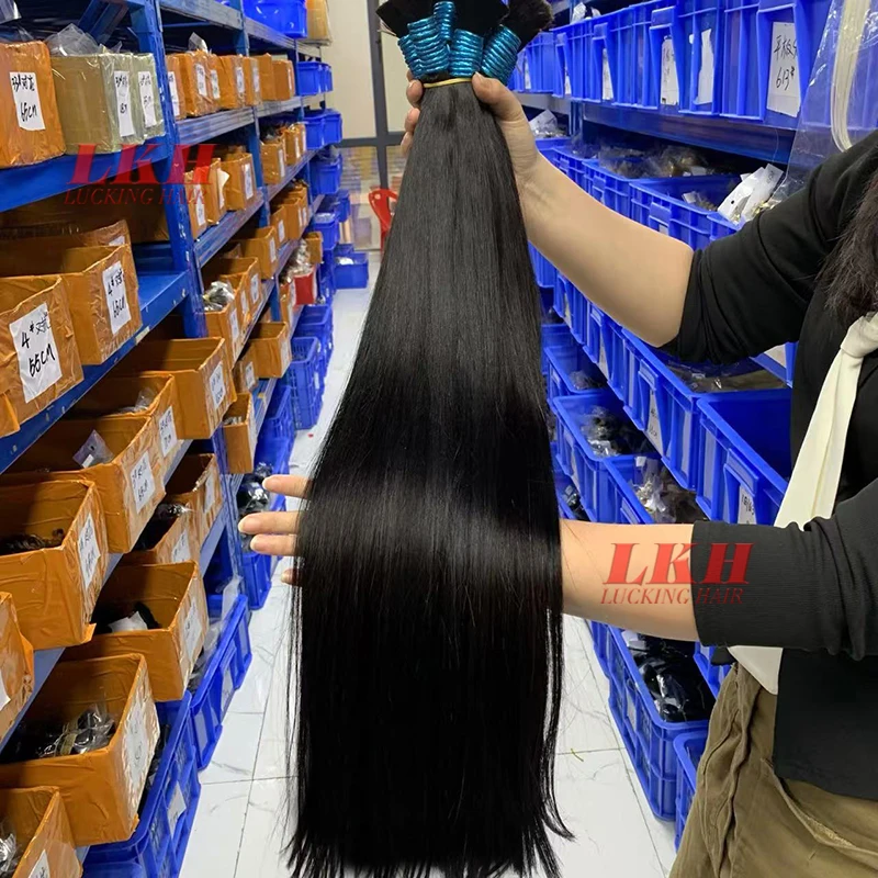 extensiones de cabello natural humano natural original straight extensions raw vietnamese Indian human hair Bulk bundles