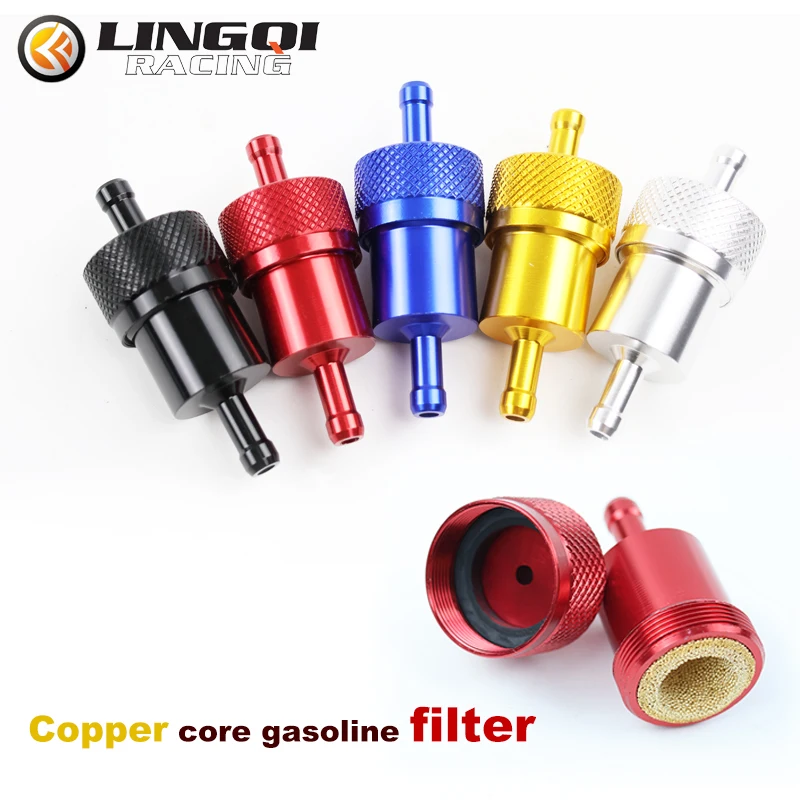 LINGQI Modified Universal CNC Aluminum Gasoline Oil Filter Fit For ATV Go-Kart Dirt Pit Bike Motorcycle Petrol Gas Fuel Filters