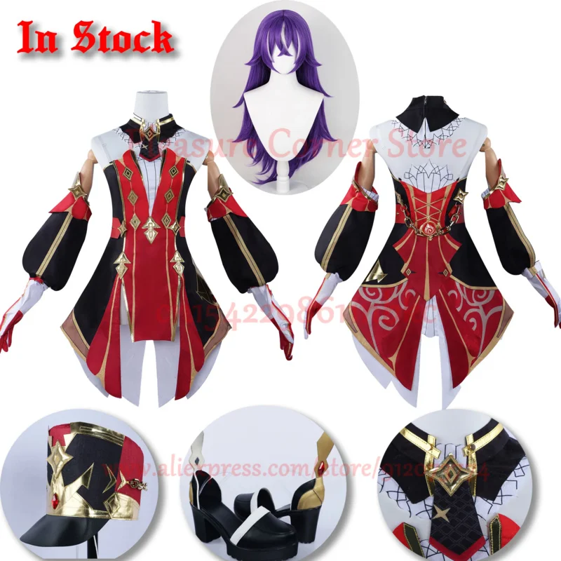 

NEW Chevreuse Cosplay Costume With Hat Genshin Impact Fontaine Chevreuse Cosplay Outfit Dress Prop Wig Shoes Full Set Uniform