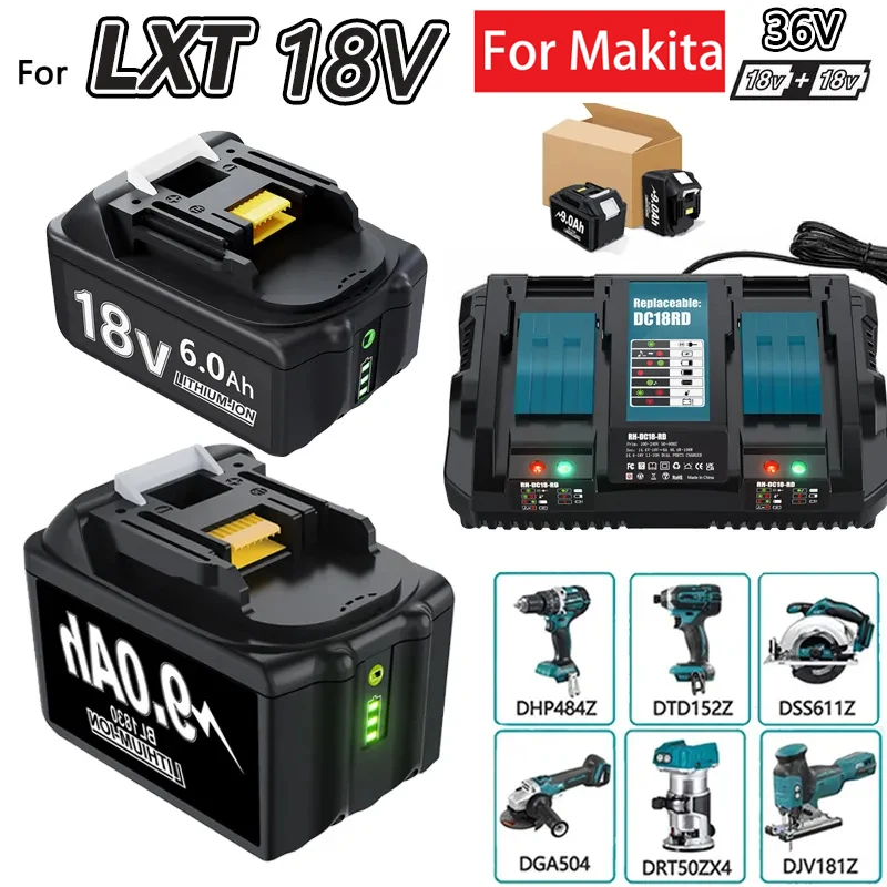 BL1860B Pour Makita 18V Batterie BL1850B BL1860b Eddie ion Batterie Pour Makita 18V Chargeur Outil Électrique BL1830b BL1840 LXT-400