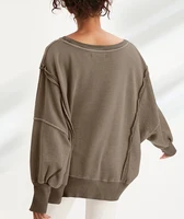 100% Cotton Oversized Hoodie Long Sleeve Pullovers Patchwork Streetwear Harajuku  Sweatshirt Autumn Winter Clothes For Women - Image 3