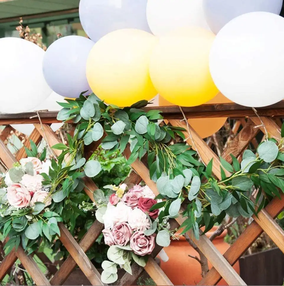 Description Picture 6 of itemArtificial willow leaf eucalyptus garland artificial vine plant fake eucalyptus vine wedding background arch home room decoratio