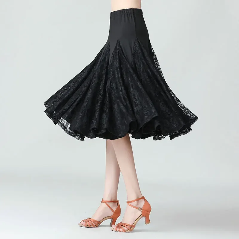 

Lace Modern Skirt For Women Ballroom Dance Skirts Latin Tango Dancing Skirt National Standard Waltz Flamenco Costumes