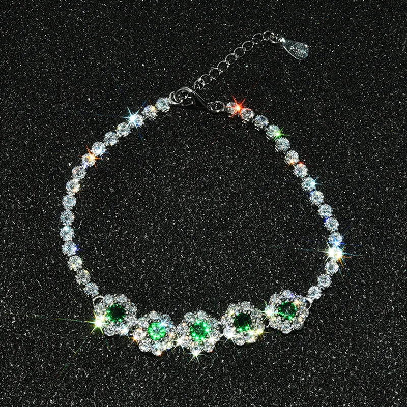 

DIWENFU Bohemia S925 Silver 18-20 Cm Charm Bracelets Best Selling Full Diamond Snowflake Bracelet for Women Silver 925 Jewelry