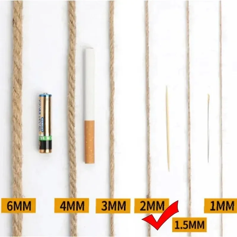 Jute Rope 50/80/100M 1-2mm Natural Crafts DIY