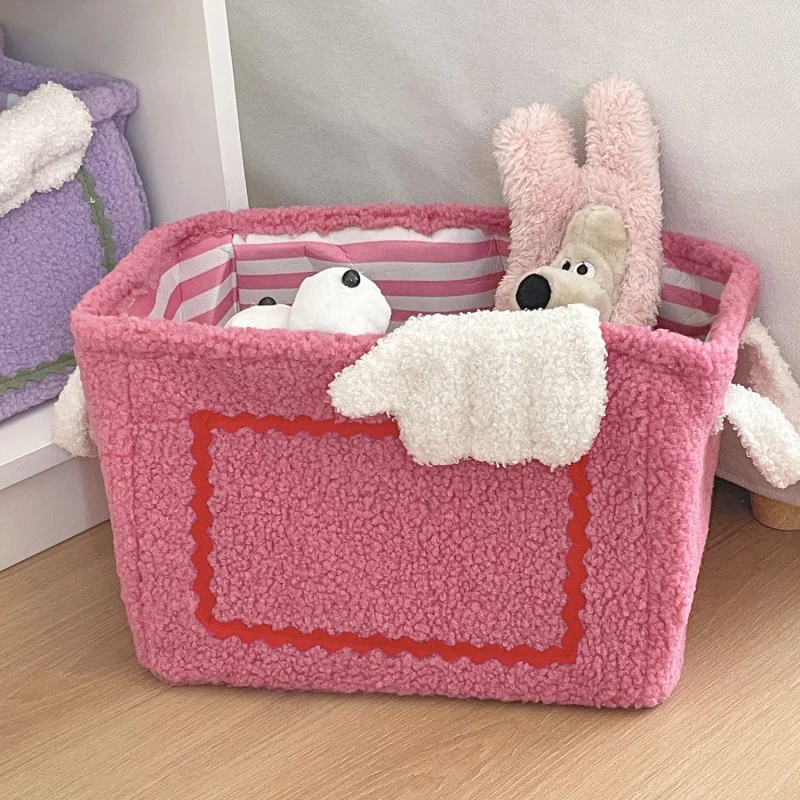 Little Monster Plush Storage Basket High Appearance Home Laundry Basket Large Capacity Toy Snack Organizer Clutter Basket