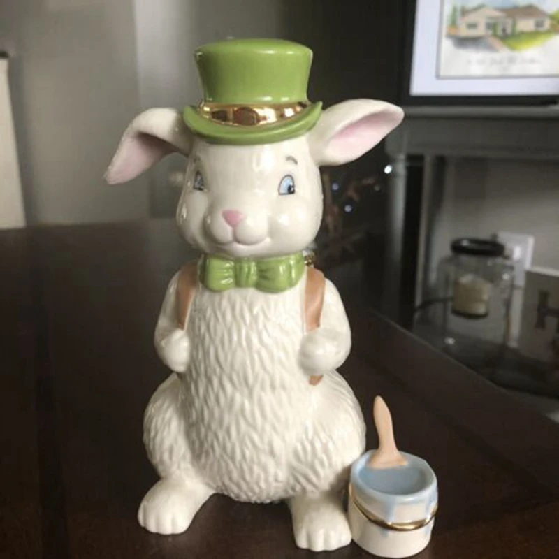 

Фигурка пасхального кролика Cottontail из смолы, пасхальные соломенные фигурки кроликов, пасхальные украшения, Пасхальный кролик