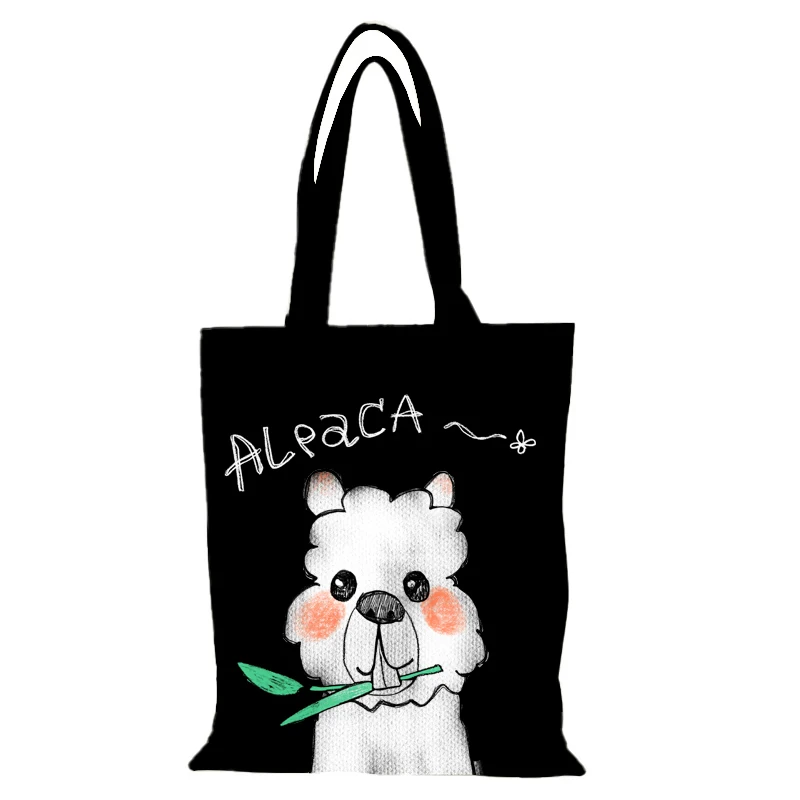 Damentasche, niedliche Cartoon-Damentaschen, Canvas-Einkaufstasche, Handtaschen, Öko-Shopper, Einkaufen, Strand, Stoffhandtasche, Schultertasche, faltbar, neu – Detail 9