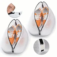 Mesh Laundry Bag Washing Machine Shoes Bag with Zips Travel Shoe Storage Bags Protective Clothes Storage Box Organizer Bags 2