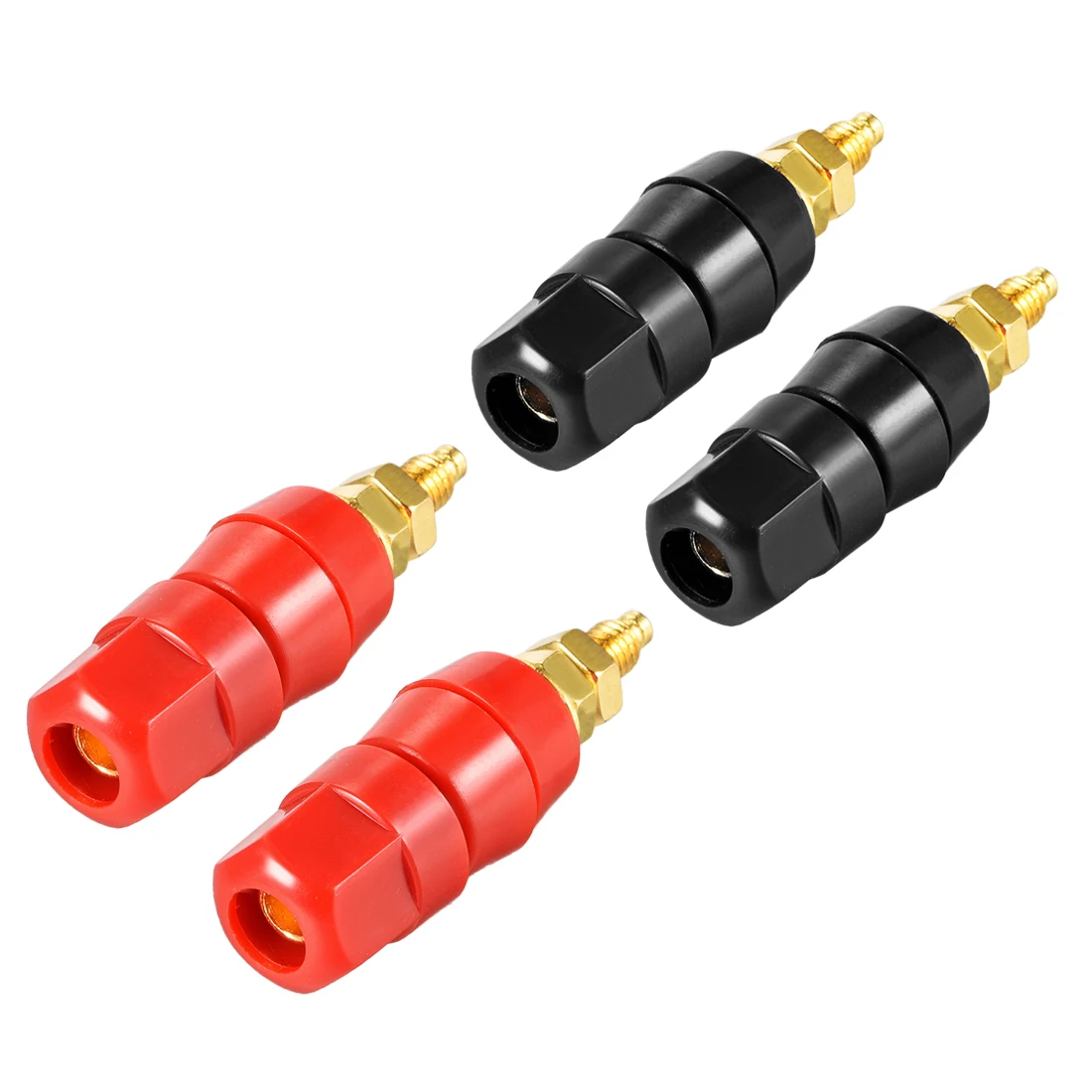 

2Pairs M5 Binding Post Terminals Red Black Connector Amplifier Terminal Binding Post Banana Speaker Plug Jack Adapter Socket