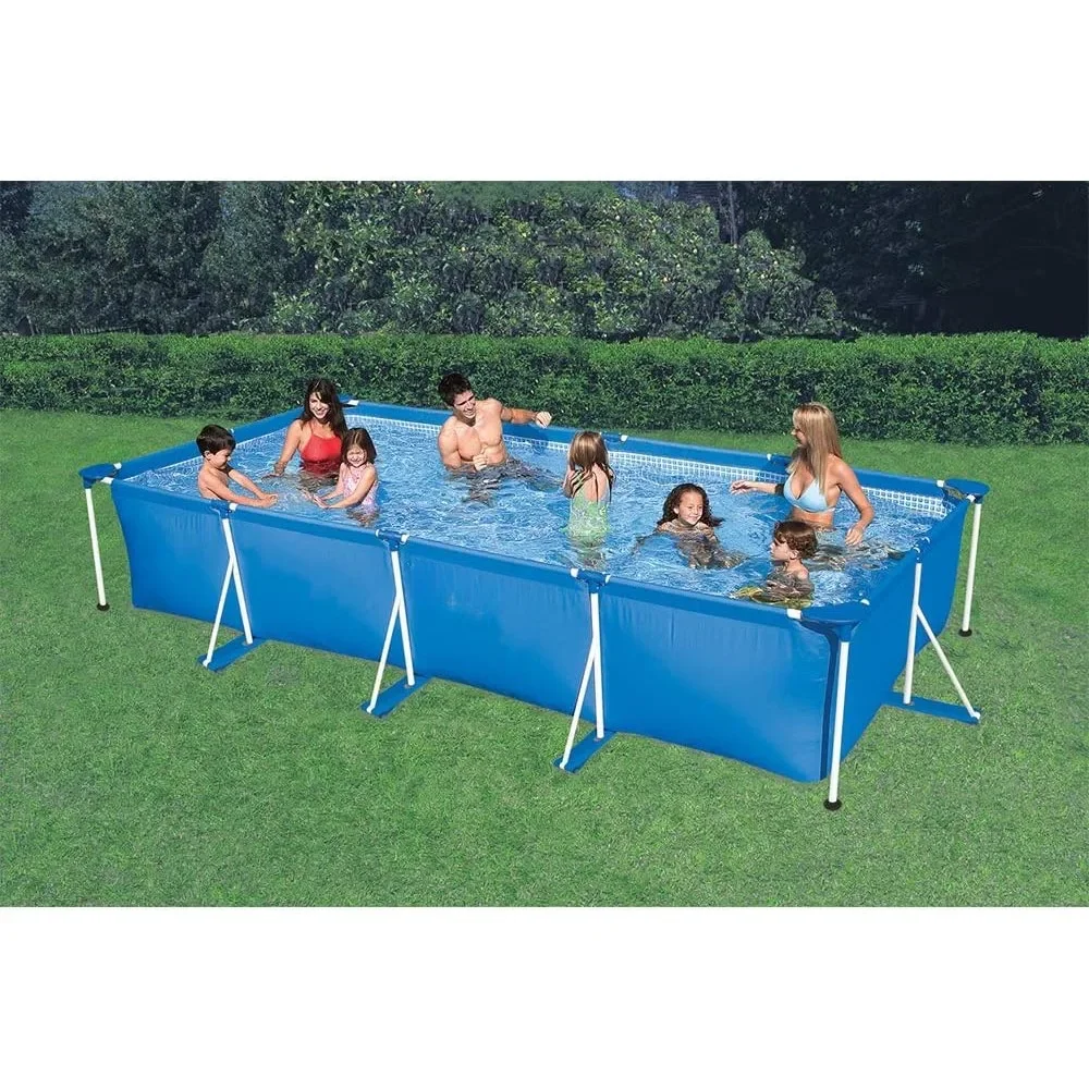 

86" x 23" Rectangular Frame Above Ground Outdoor Home Backyaard Splash Swimming Pool with Flow Control Outdoor Hot Tubs