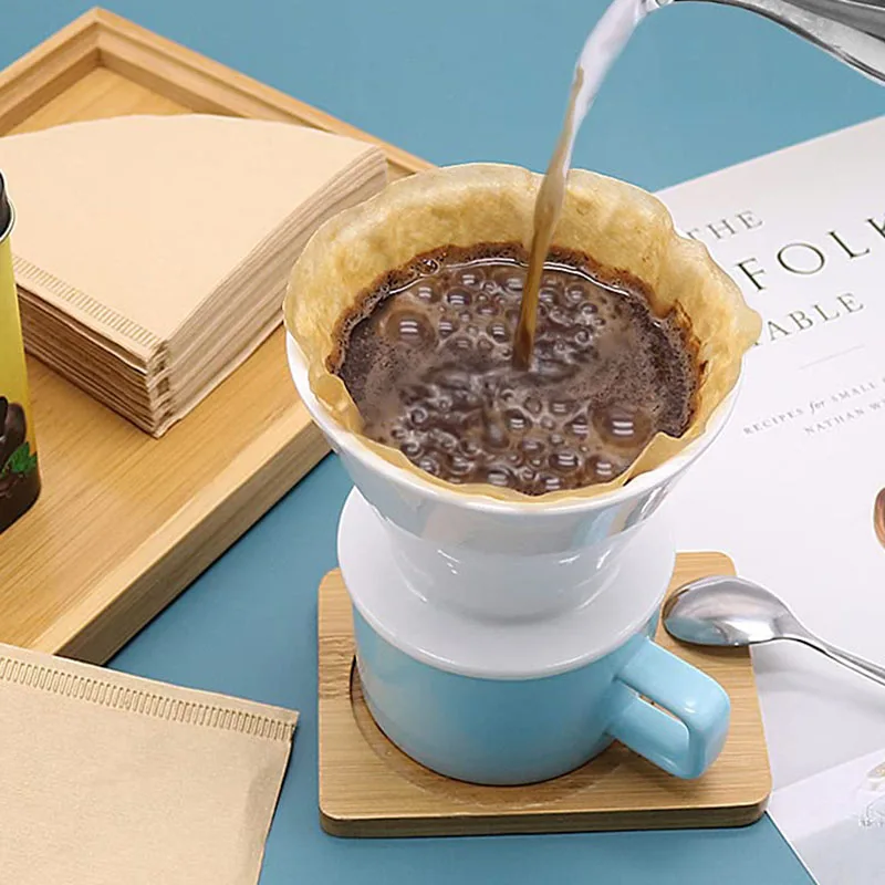 Natural Paper Cone Coffee Filters for Pour Over and Drip Brewing