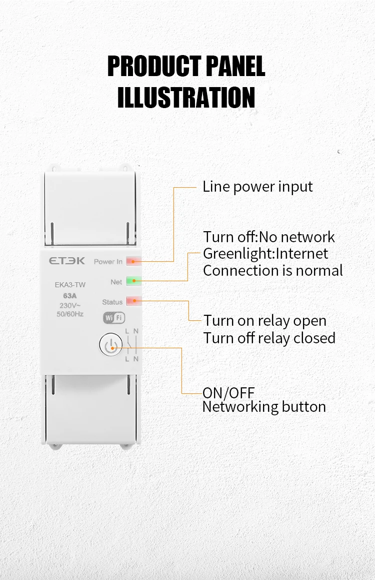 DIN Rail Solar System /EV Charger TUYA Smart Relay Relay 63A controls adjustable