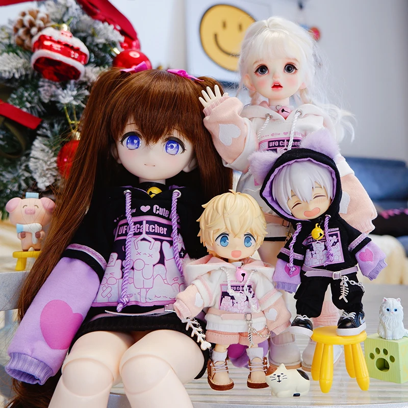 Ob11 Clothes Cat Sweatshirt Dolls Cat Ear Hoodie Casual Jacket With Bell For Obitsu11, Molly, Gsc Body, Ddf, Ymy, 1/12bjd Dolls 3