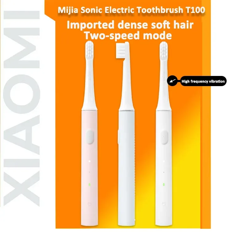 XIAOMI MIJIA Sonic Electric Toothbrush T100 Cordless USB Rechargeable Toothbrushes Waterproof Ultrasonic Automatic Tooth Brush