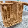Storage Basket Rattan Wire Cable Organizer Handwoven Rattan Cable Management Box with 2 Slots for Power Cords Hidden Box Basket 5