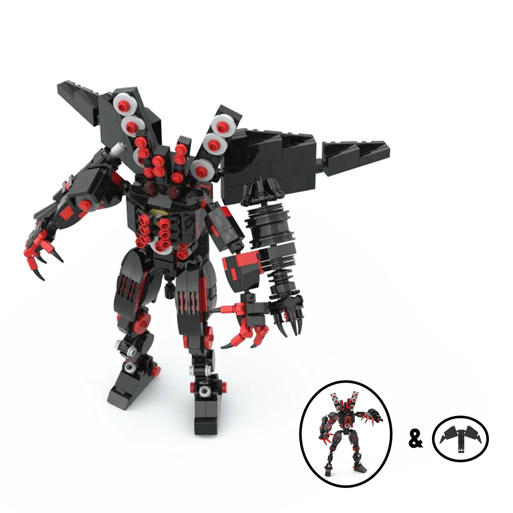 Rainbow Pig Moc Skibidi Toilet Building Block Set Camerman Speakerman Titaned Flying Column Bricks Giocattoli Fai Da Te Regalo Di Compleanno Per Bambi