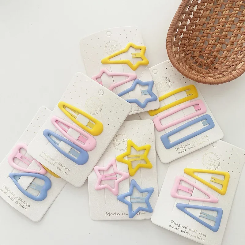 Candy Colors Hair Clips For Girls Women Simple Basic Sweet Hairpins Painted Colorful Matte Hair Accessories