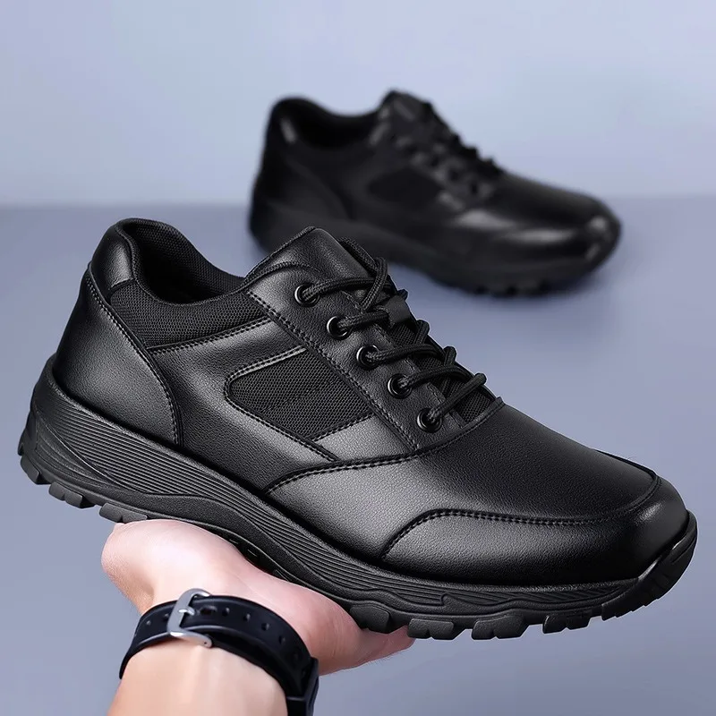 New Platform Cow Leather Casual Sneakers for Men Designer Autumn Winter Cotton Black Outdoor Men's Sports Shoes Zapatos Hombre 2