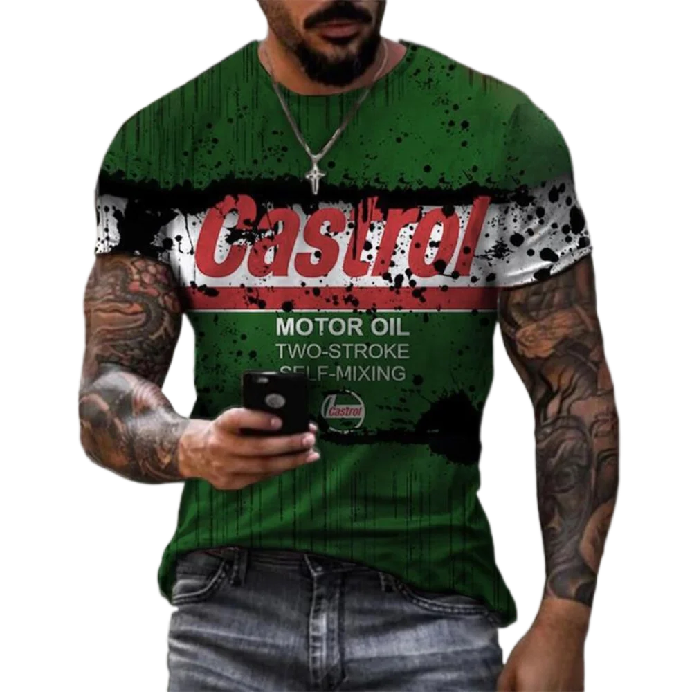 

Men's Round Neck Short Sleeved T-shirt, Vintage Street Wear, Oversized Loose, Youth Vintage Design, Printing, 76