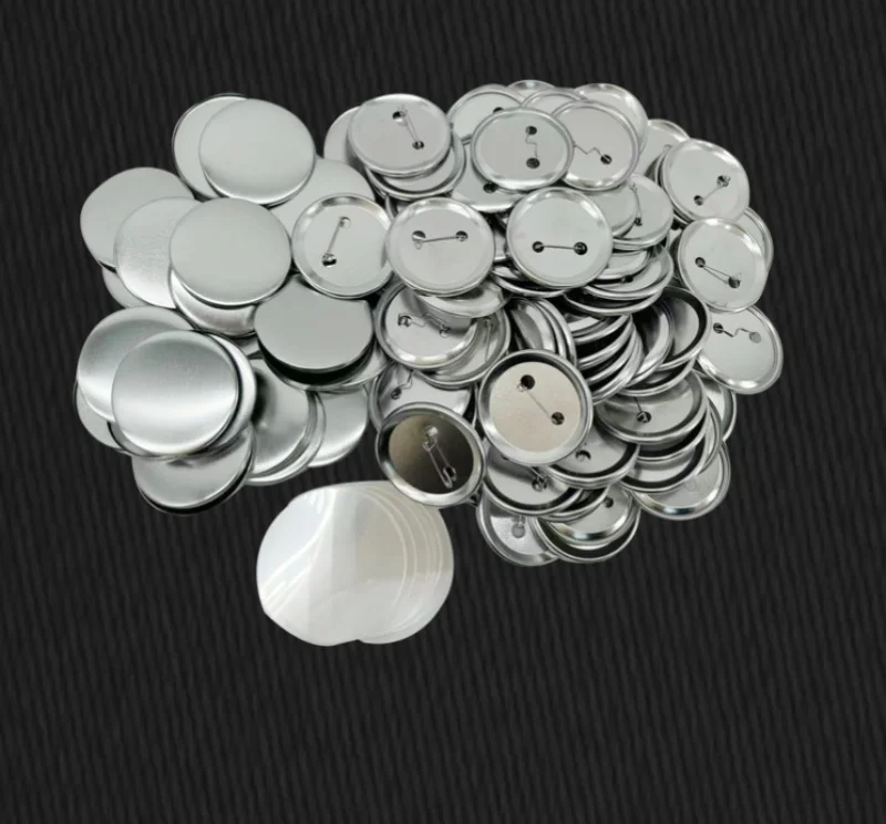 10Sets Metal Badge Pin Button Maker Parts 25-75MM DIY Blank Badge Button Parts for Art Crafts Making Iron-Base Badges Set