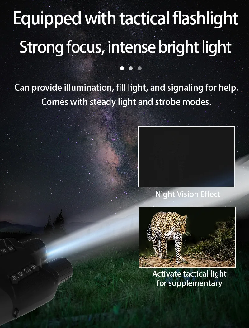 Night Vision Binoculars 4K UHD 40MP Tactical Flashlight Binocular Infrared Teles