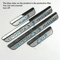 Enhanced Door Sill Guard Stainless Scuff Plate Protector - Premium Car Accessory (Silver)