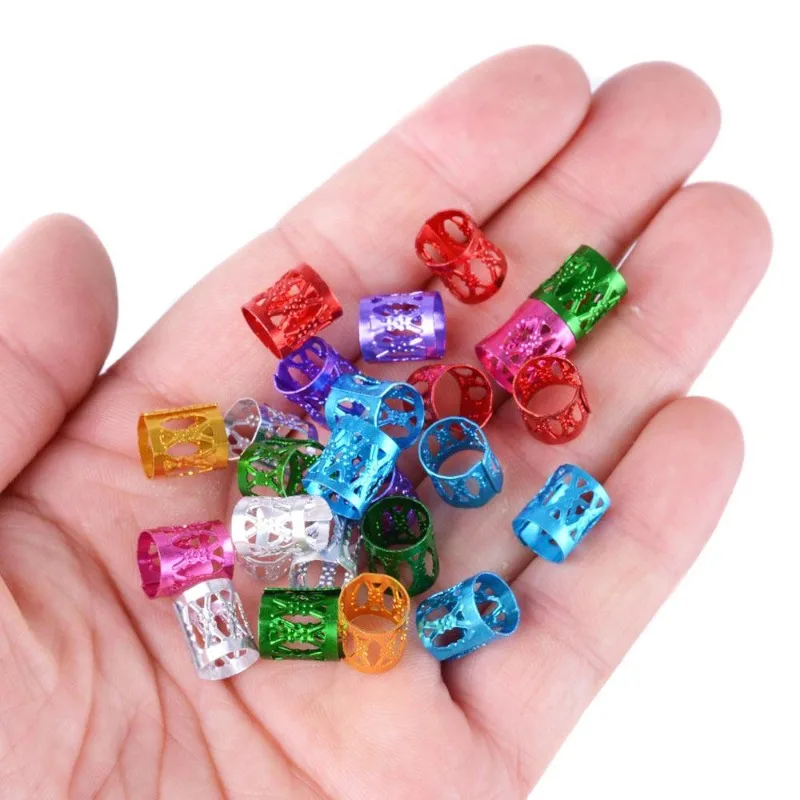 Hip Hop Dreadlocks Buckle Flexible Dirty Braid Beads Edge Clip Bendable Hair Extension Ring Tool Hairpin Headwear Accessories