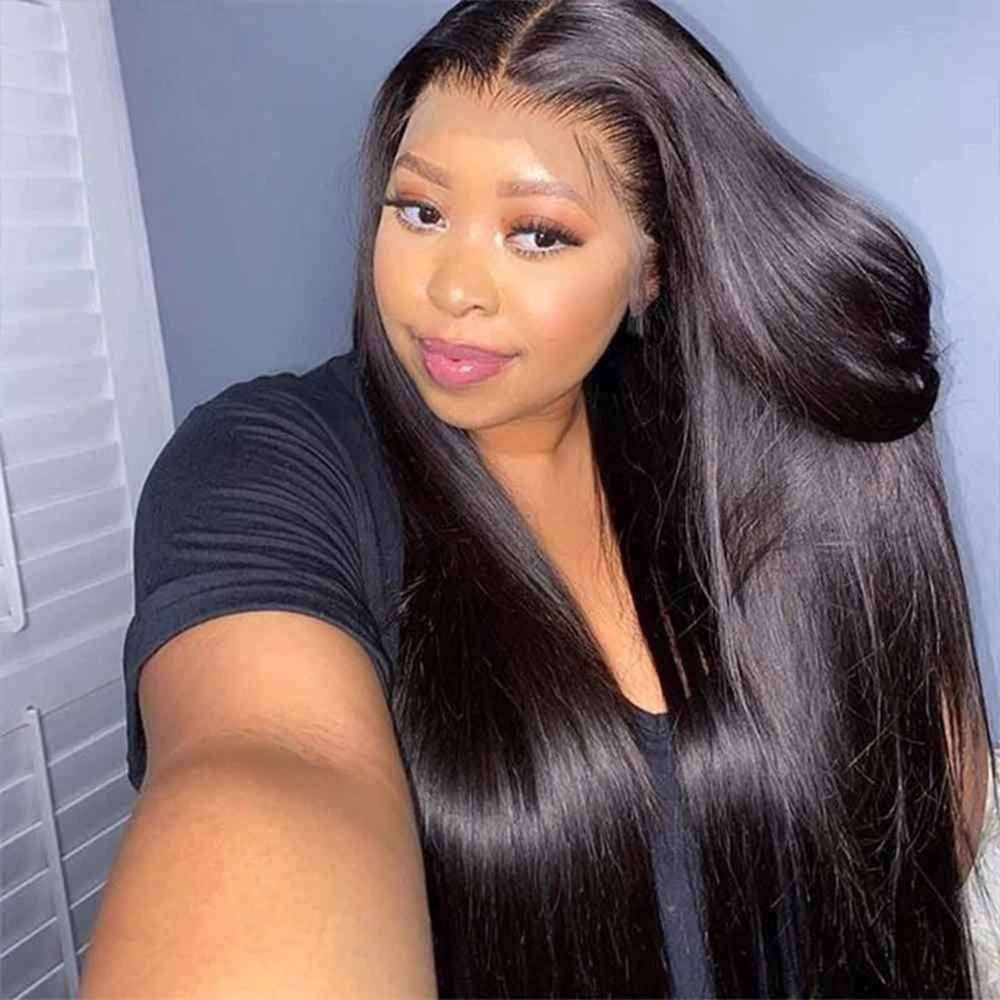 

30 Inch Bone Straight 13x4 Hd Lace Front Wigs For Women 100% Human Hair Pre Plucked Straight Frontal Wig Glueless Preplucked