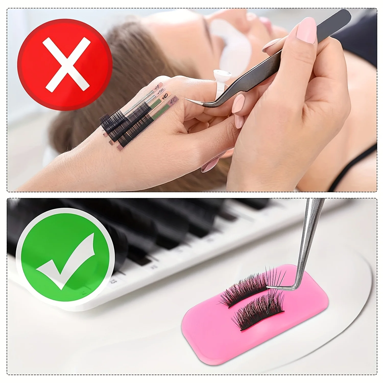 1pc Pink Hypoallergenic Silicone Eyelash Extension Pad - Reusable Lash Lift Tool, Alcohol - Free False Eyelash Adhesive Base