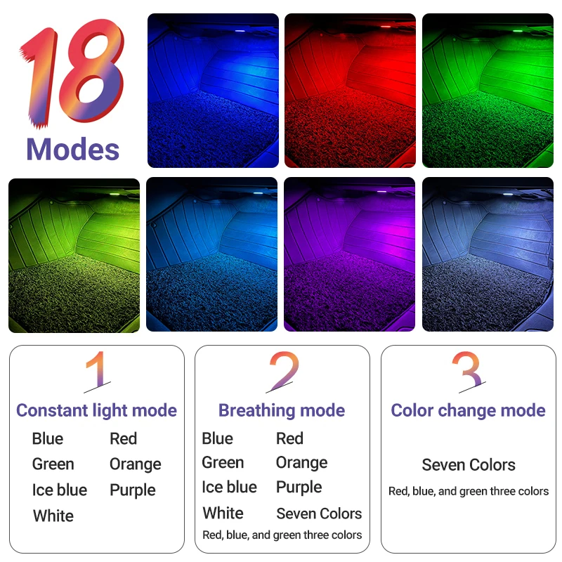 LED Car Footwell Atmosphere Lamp Interior Accessories